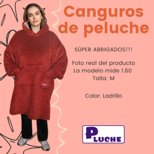 Canguro Peluche Talla M Ladrillo