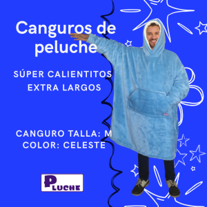 Canguro Peluche Talla M Celeste