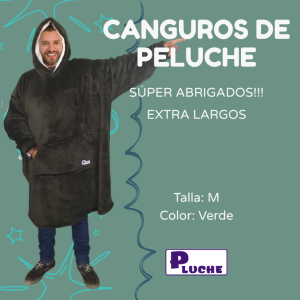 Canguro Peluche Talla M Verde